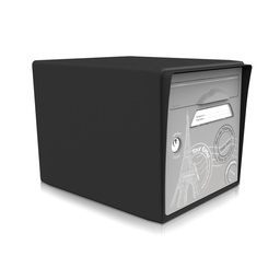 "Paris est belle" - Boîte aux lettres 1 porte noir intense