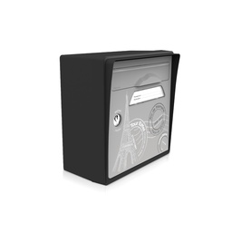 "Paris est belle" - Boîte aux lettres murale noir intense