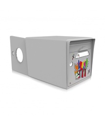 [SIDGR-VLGR] "Vache de coeur" [VanLuc] - Boîte aux lettres 2 portes gris souris