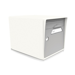 Boîte aux lettres 1 porte blanc ivoire et gris souris