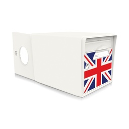 [SIDBL-EL002] Boîte aux lettres 2 portes blanc ivoire "Union jack"