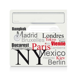 [SGP-EL001] Capitales du monde - Porte avant pour boite aux lettres Signée