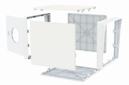 Structure de boite aux lettres 2 portes (blanc ivoire) + tapis caillebotis