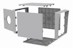 [SGD-GRIS] Structure de boite aux lettres 2 portes (gris souris) + tapis caillebotis