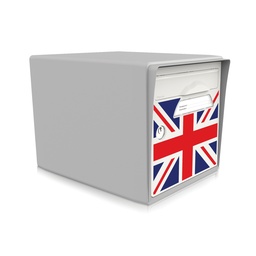 [SISGR-EL002] boite aux lettres 1 porte gris souris "Union jack"