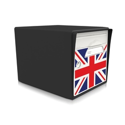 [SISNR-EL002] boite aux lettres 1 porte noir intense "Union jack"