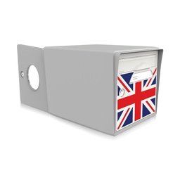 [SIDGR-EL002] boite aux lettres 2 portes gris souris "Union jack"