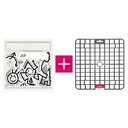 Pack porte avant de boite aux lettres "Vache de France [VanLuc]" + tapis anti-humidité