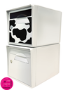 [SISBL-VACHEBL-X2] Pack de 2 boites aux lettres 1 porte - "Vachement belle" - "Blanc ivoire"