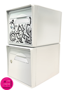 [SISBL-VLBL-X2] Pack de 2 boîtes aux lettres 1 porte - "Vache de France" [VanLuc] - "Blanc ivoire"