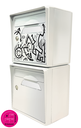 [SICBL-VLBL-X2] Pack de 2 boîtes aux lettres murales - "Vache de France" [VanLuc] - "Blanc ivoire"