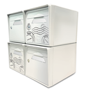 [SISBL-GTBL-X4] Pack de 4 boites aux lettres 1 porte - 2x "Globe-trotter" - 2x "Blanc ivoire"