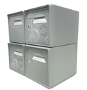 [SISGR-PARGR-X4] Pack de 4 boites aux lettres 1 porte - 2x "Paris est belle" - 2x "Gris souris"