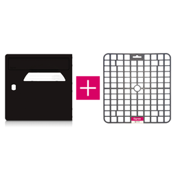[SGP-NOIR-TAP] Pack porte avant de boite aux lettres "Noir intense" + tapis anti-humidité