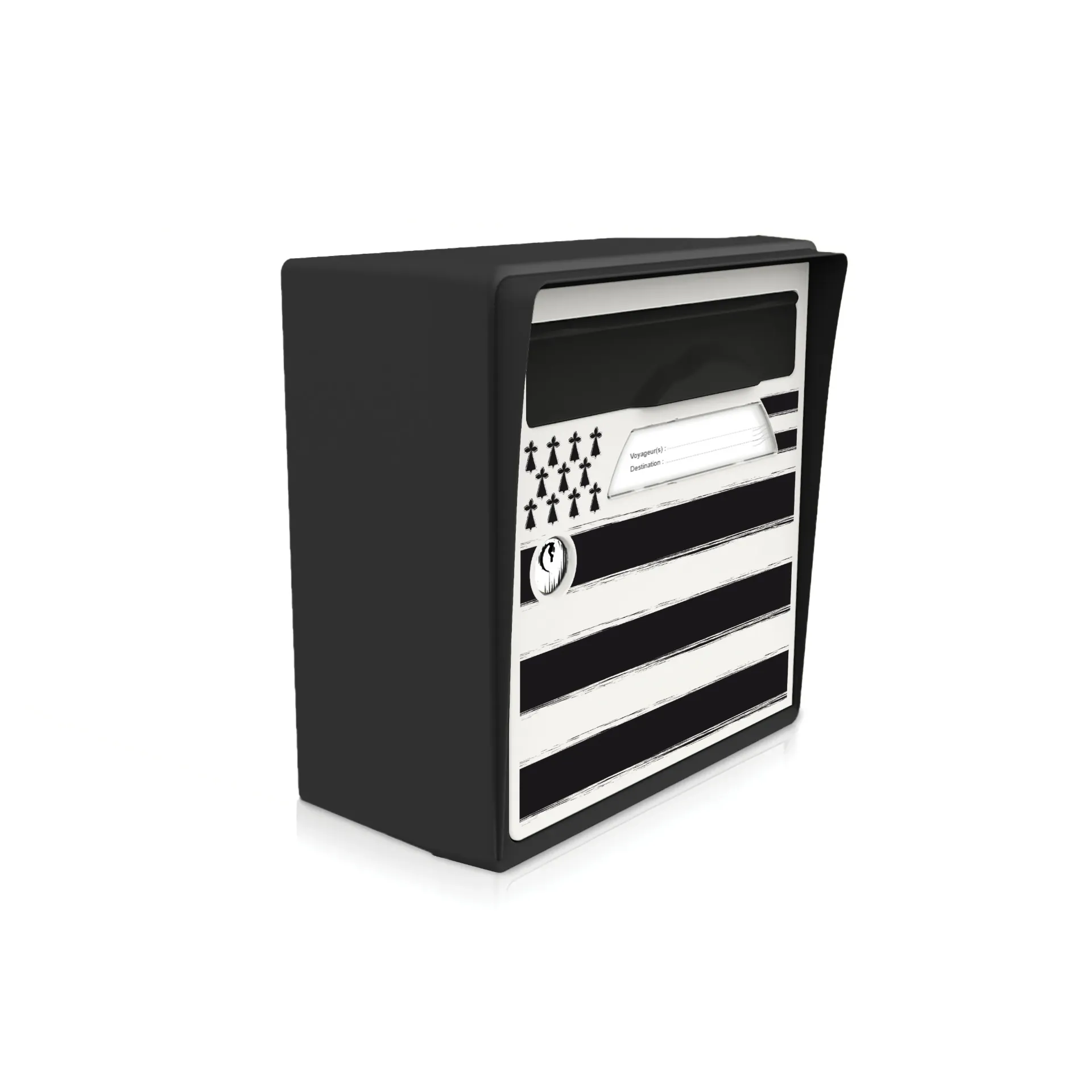 [SICNR-BRET] "Breizh" - Boîte aux lettres murale noir intense