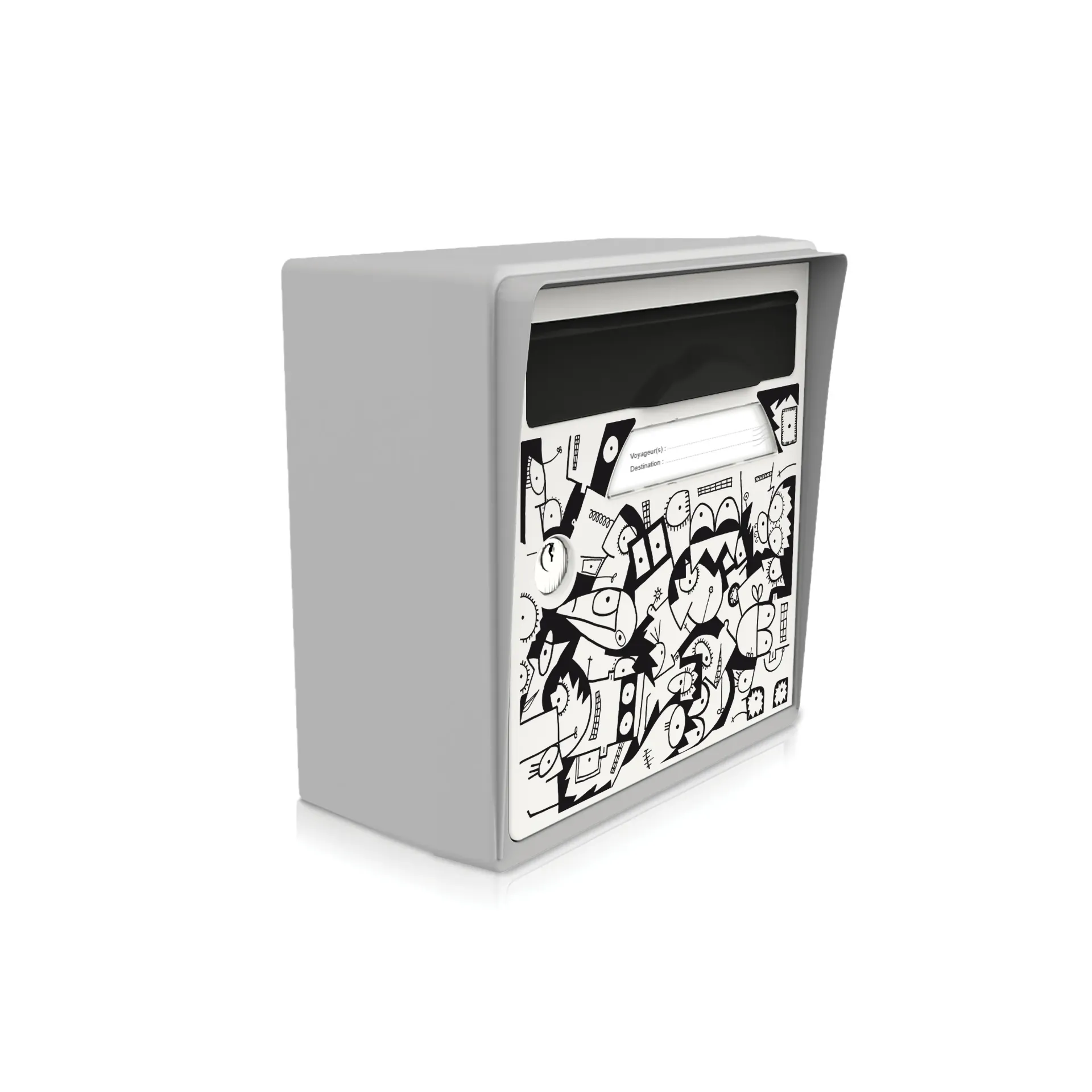 [SICGR-CR001] "La ville se réveille" [Mél Bol] - Boîte aux lettres murale gris souris