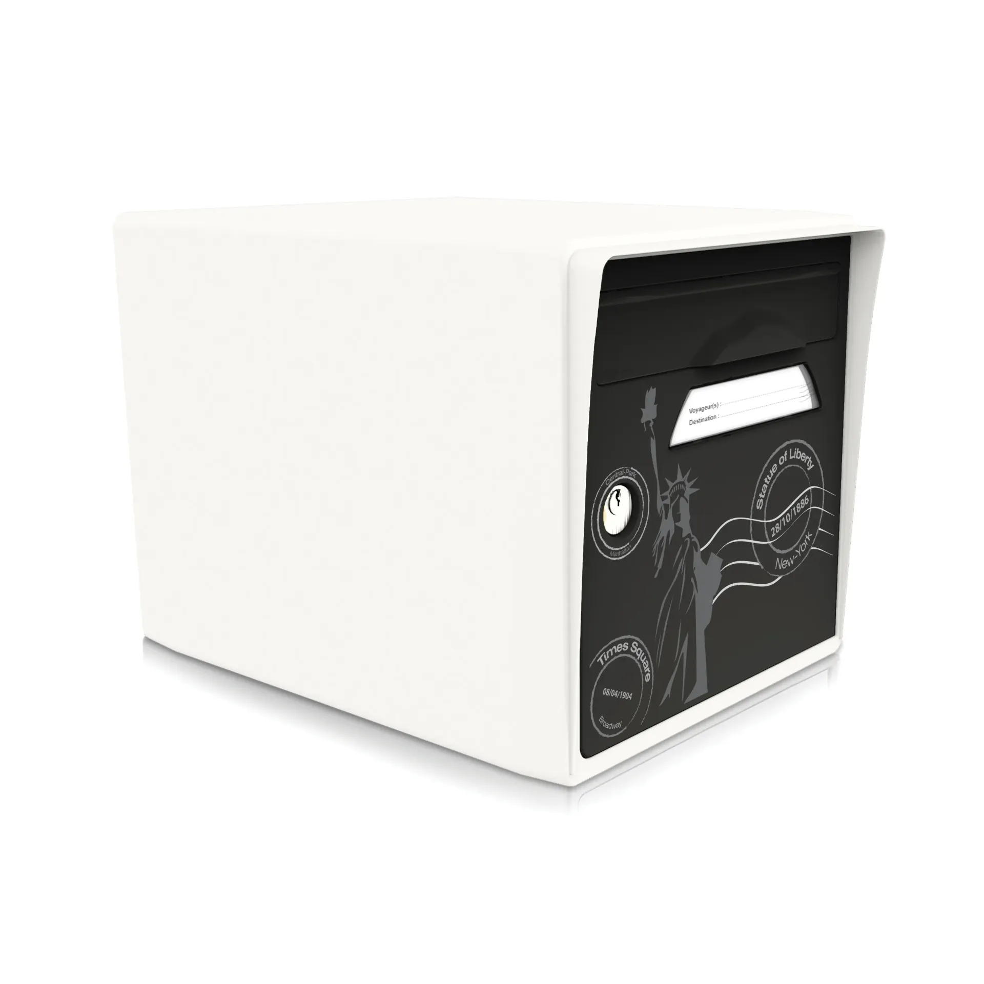 [SISBL-NY] "New York" - Boîte aux lettres 1 porte blanc ivoire