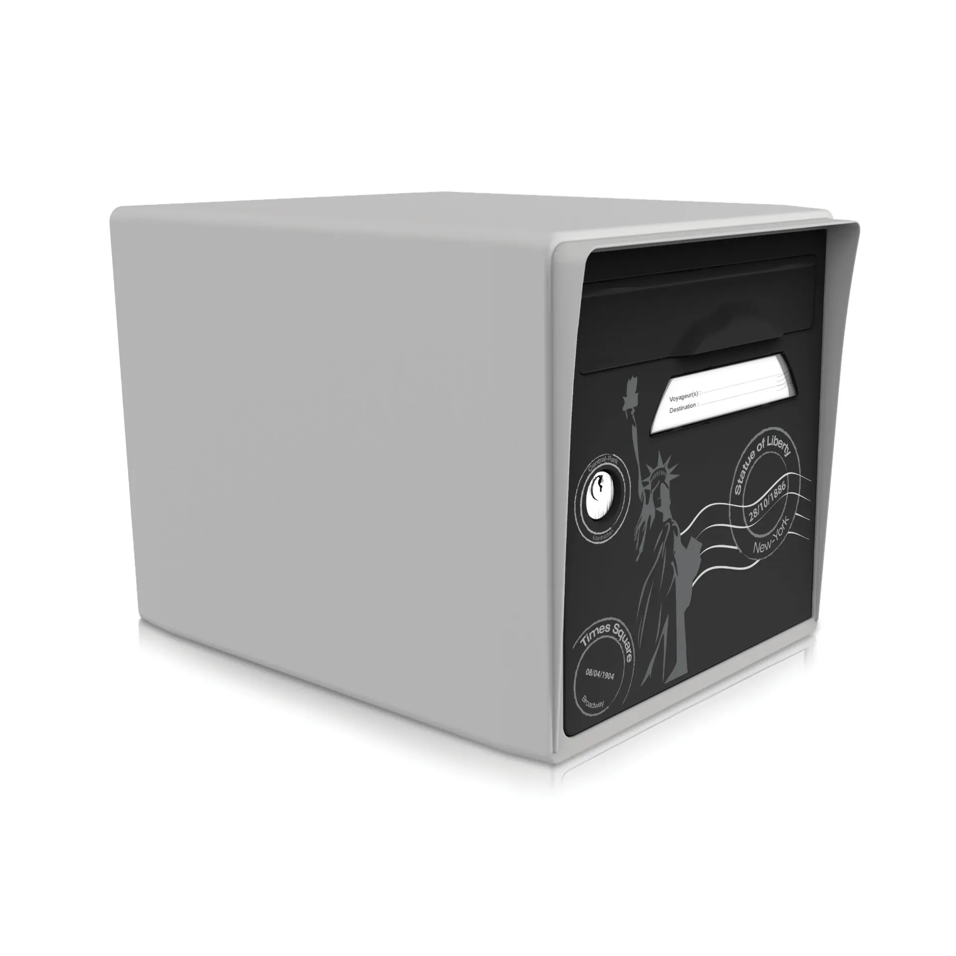 [SISGR-NY] "New York" - Boîte aux lettres 1 porte gris souris