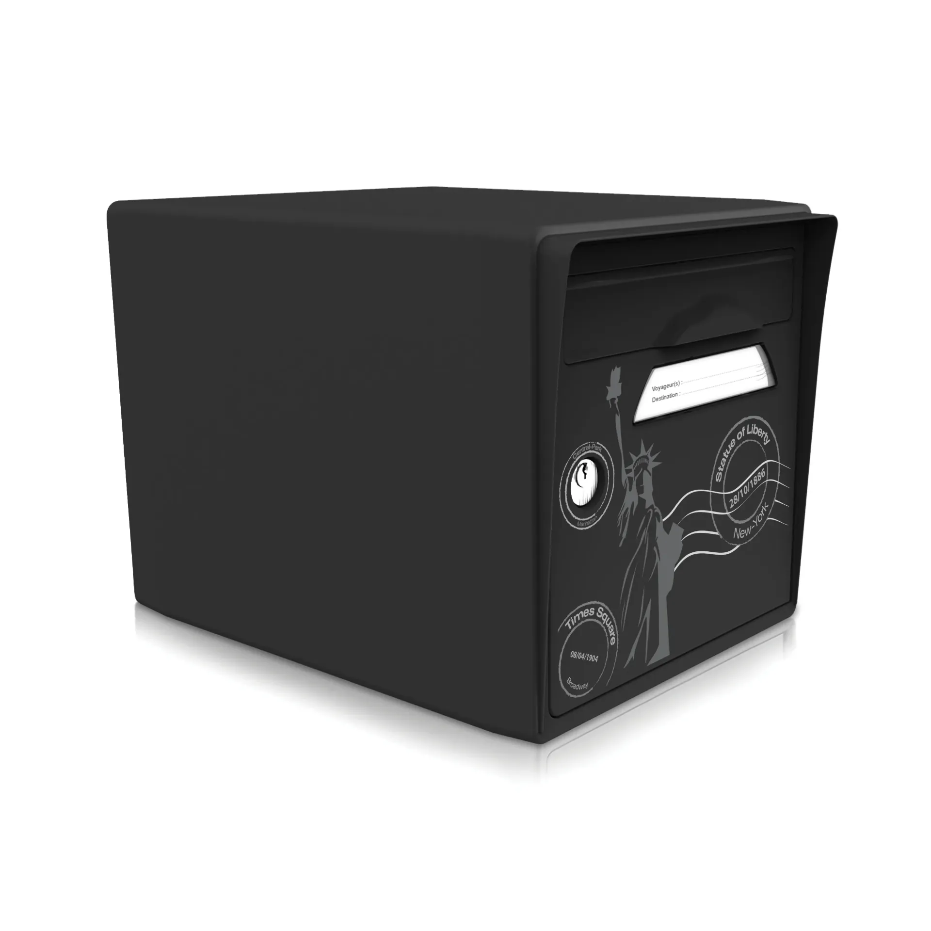 [SISNR-NY] "New York" - Boîte aux lettres 1 porte noir intense