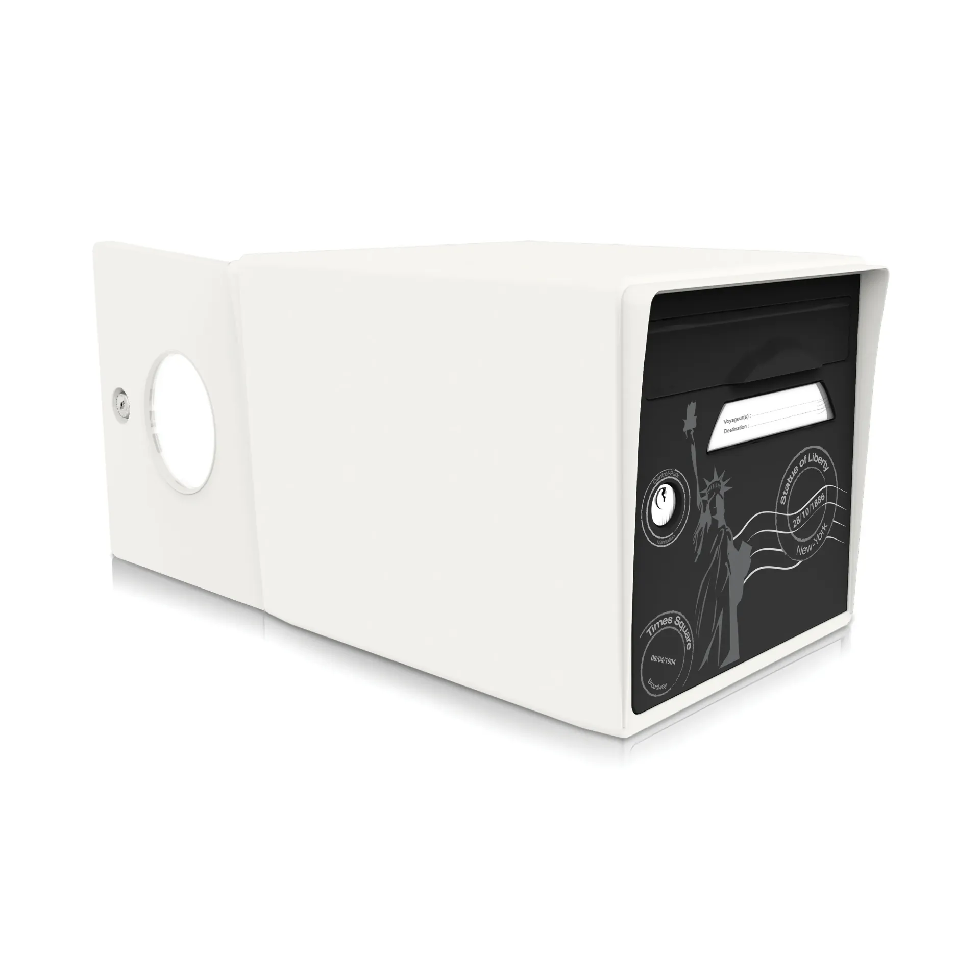 [SIDBL-NY] "New York" - Boîte aux lettres 2 portes blanc ivoire