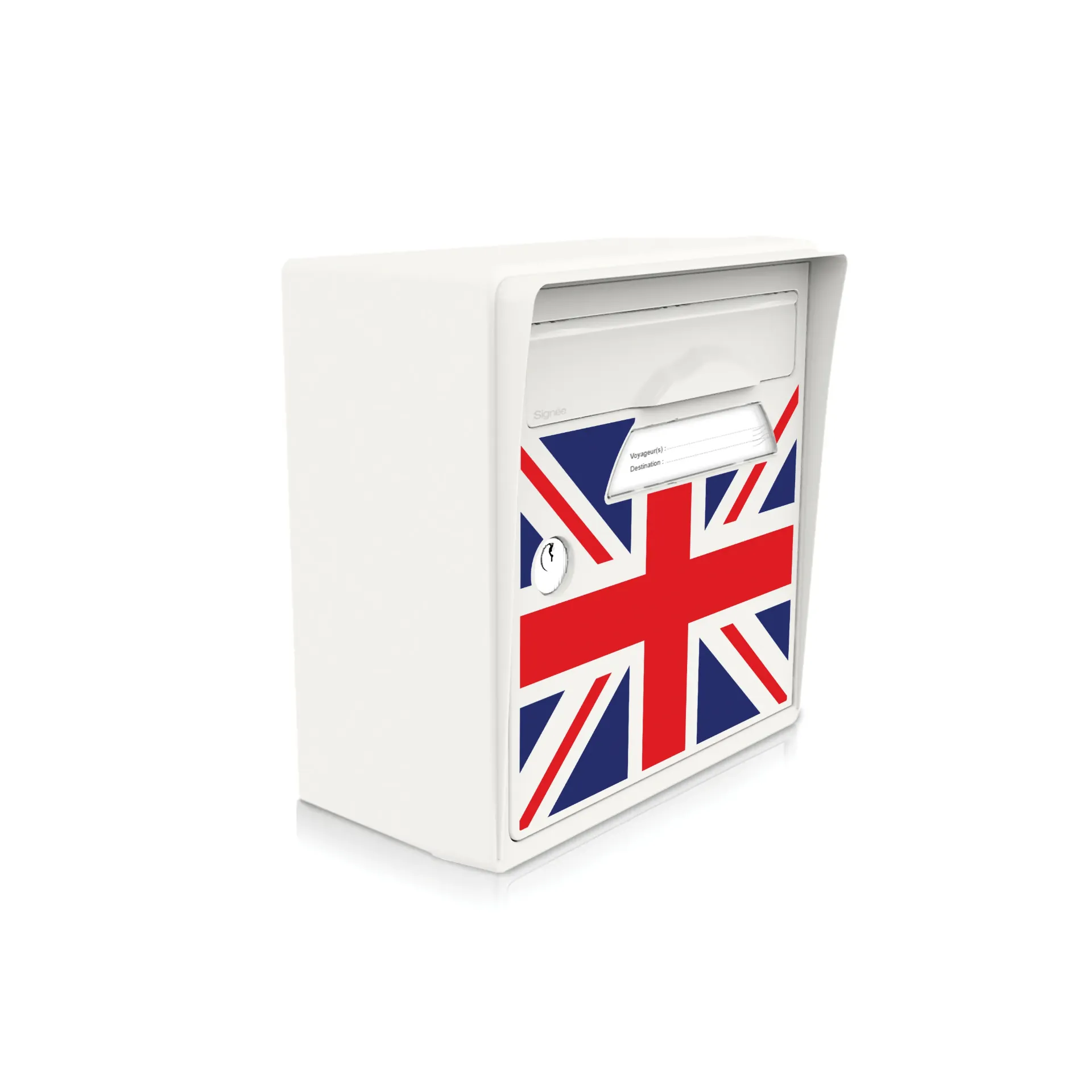 [SICBL-EL002] "Union jack" - Boîte aux lettres murale blanc ivoire