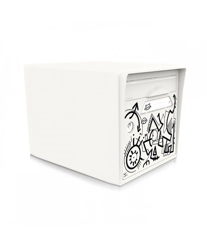 [SISBL-VLBL] "Vache de France" [VanLuc] - Boîte aux lettres 1 porte blanc ivoire