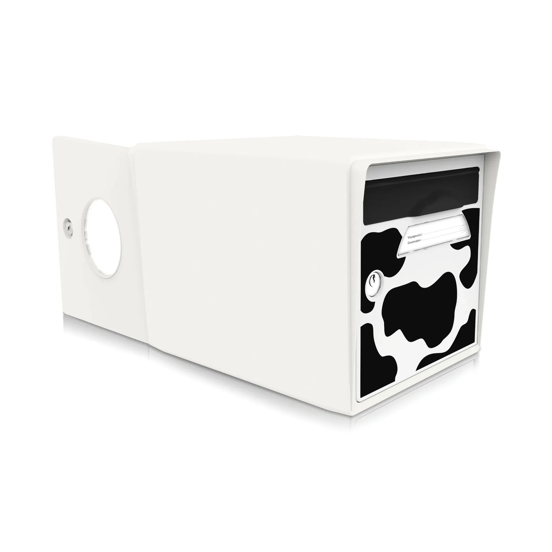 [SIDBL-VACHE] "Vachement belle" - Boîte aux lettres 2 portes blanc ivoire