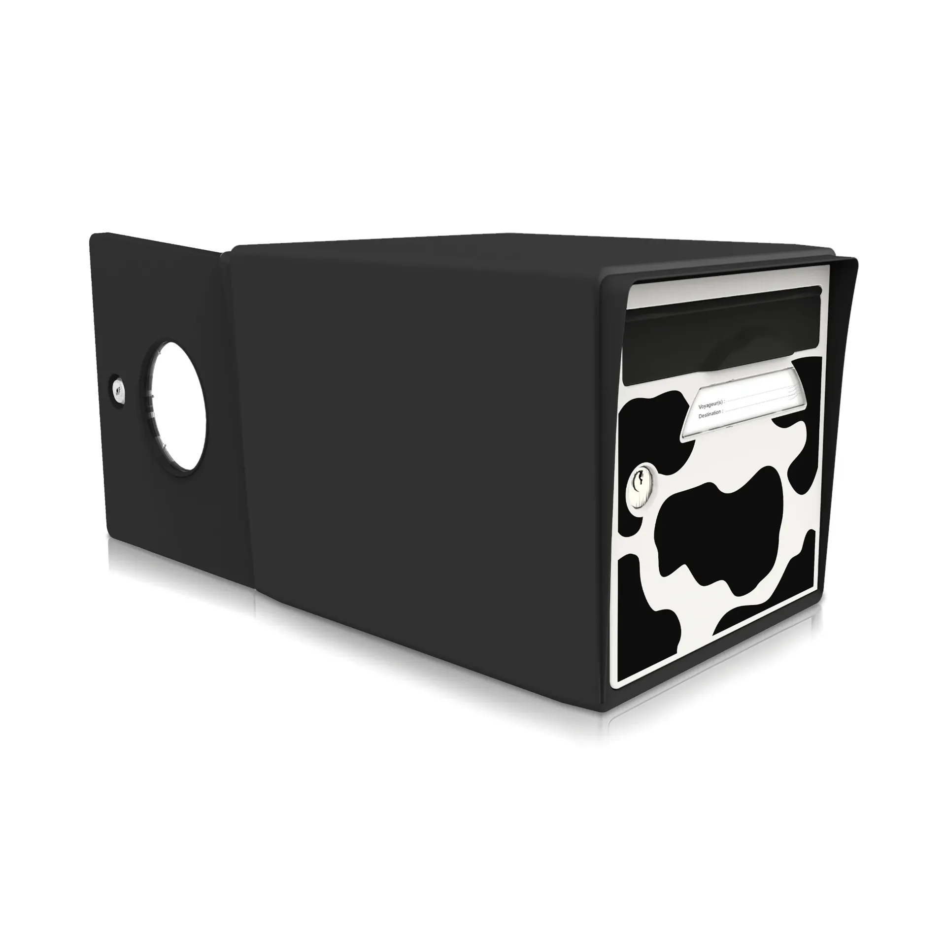 [SIDNR-VACHE] "Vachement belle" - Boîte aux lettres 2 portes noir intense