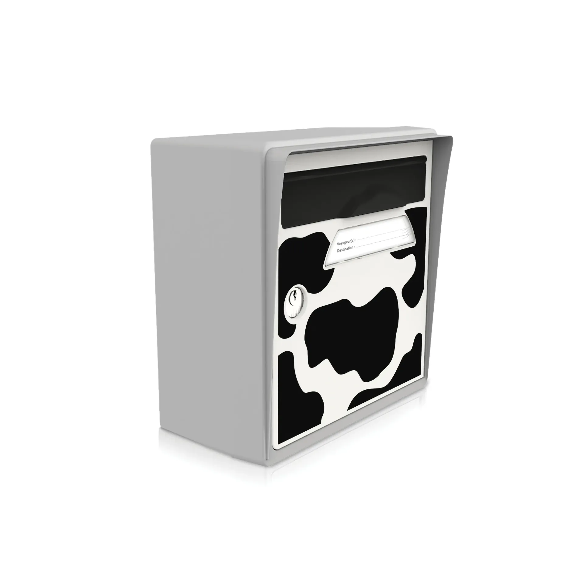 [SICGR-VACHE] "Vachement belle" - Boîte aux lettres murale gris souris