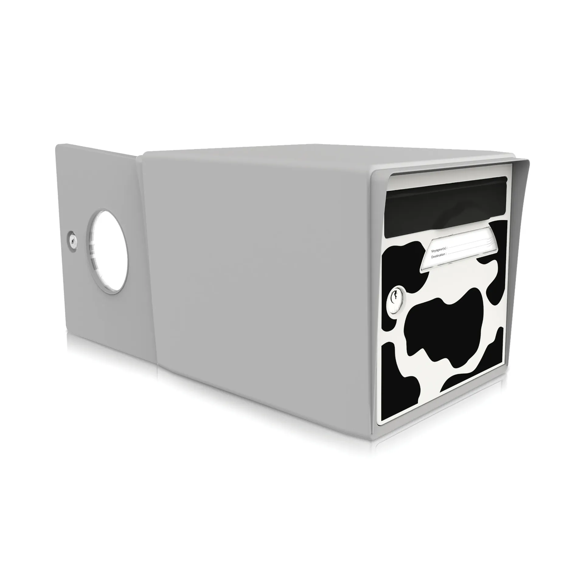 [SIDGR-VACHE] "Vachement belle"- Boîte aux lettres 2 portes gris souris