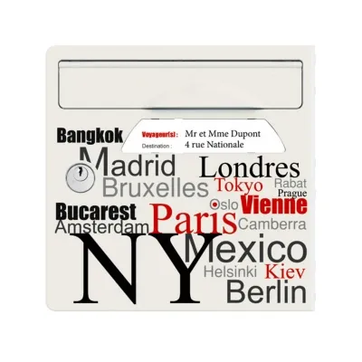 [SGP-EL001] Capitales du monde - Porte avant pour boite aux lettres Signée
