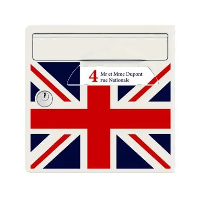 [SGP-EL002] Union jack - Porte avant pour boite aux lettres Signée