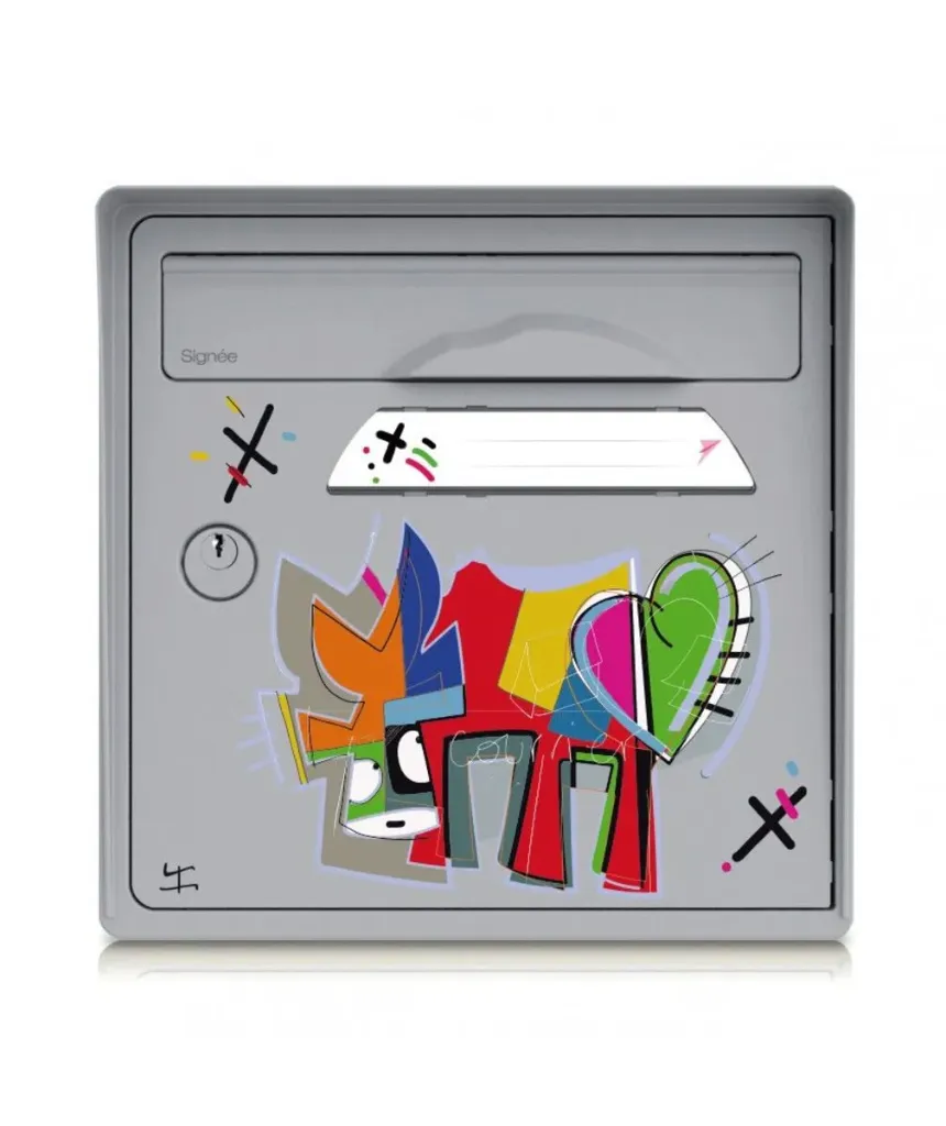 [SGP-VLGR] Vache de coeur [VanLuc] - Porte avant pour boite aux lettres Signée