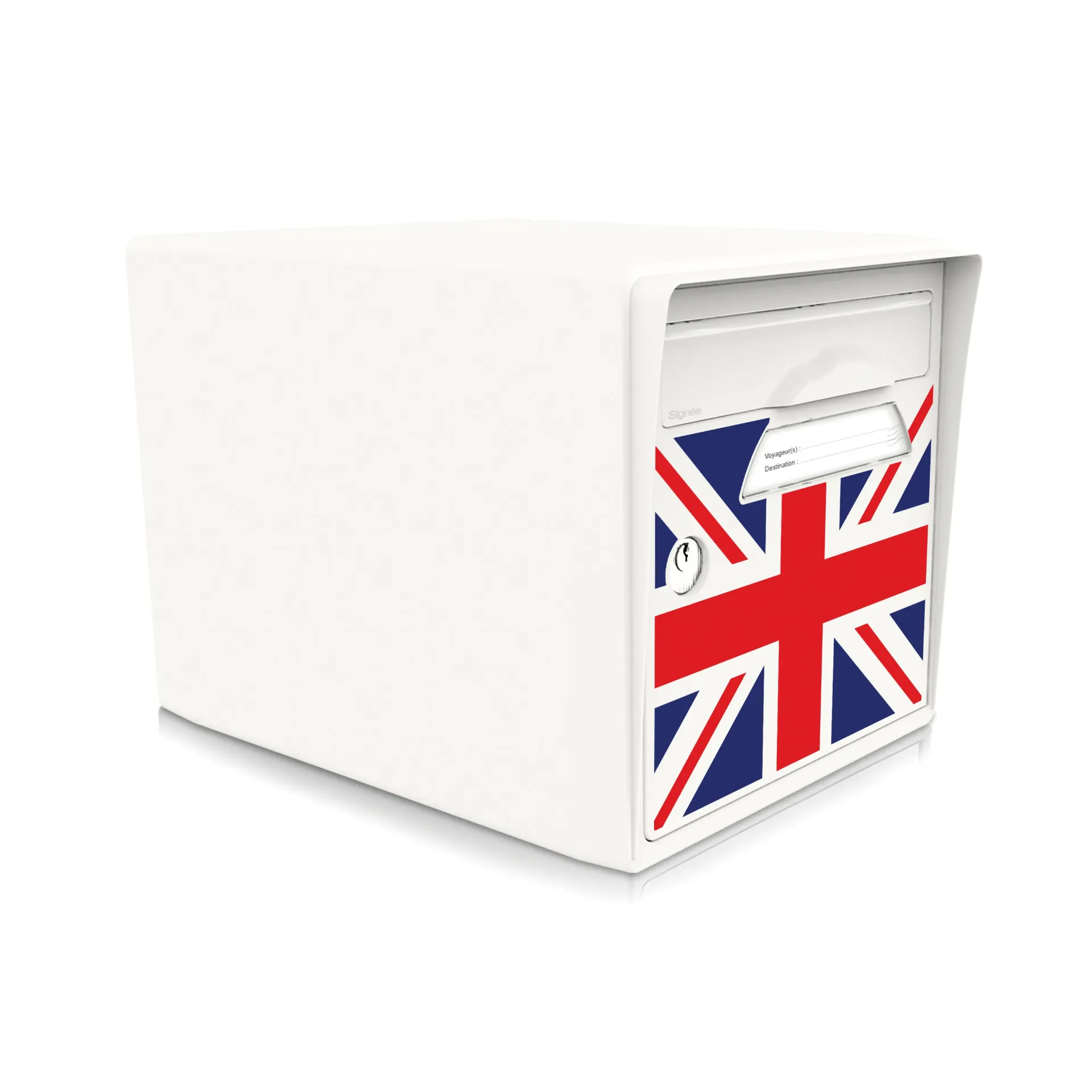 boite aux lettres 1 porte blanc ivoire "Union Jack"