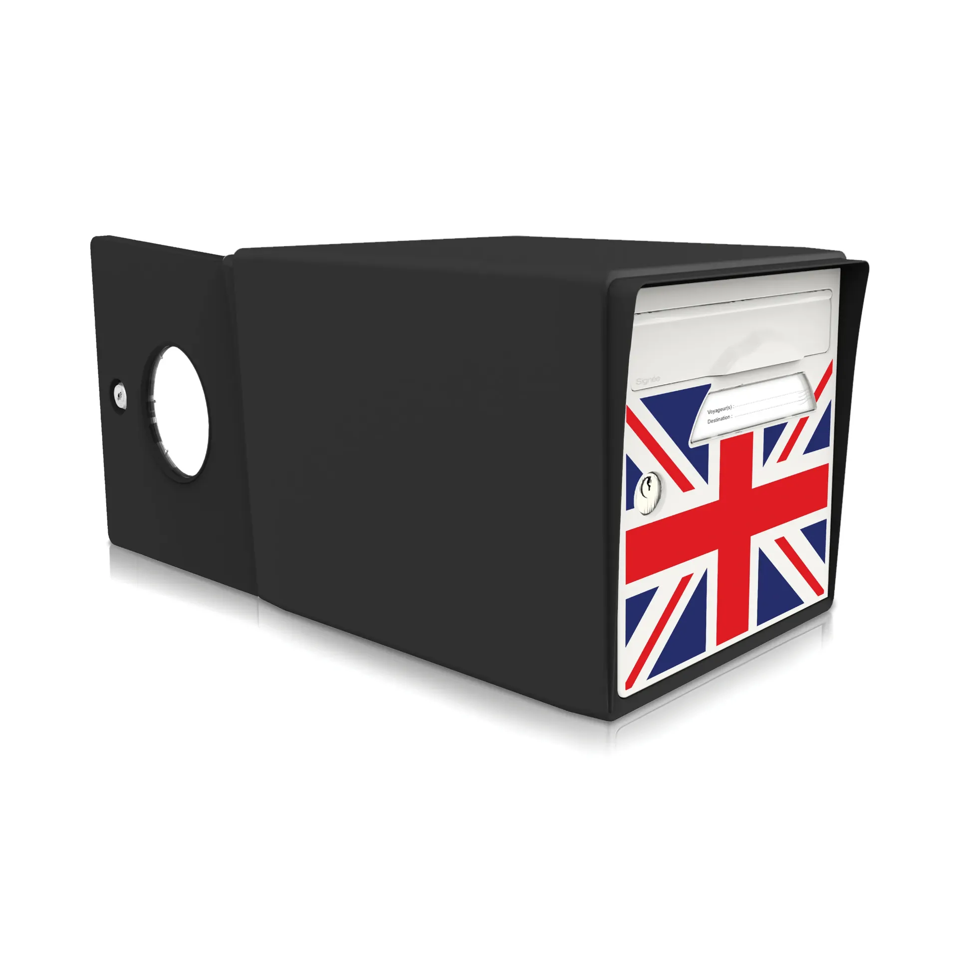 boite aux lettres 2 portes noir intense "Union jack"