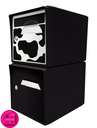 Pack de 2 boites aux lettres 1 porte - "Vachement belle" - "Noir intense"