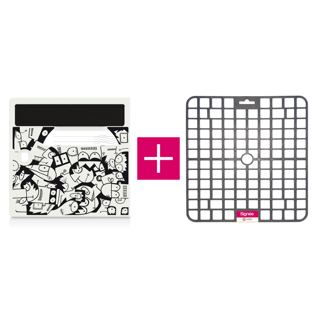 Pack porte avant de boite aux lettres "La ville se réveille" + tapis anti-humidité