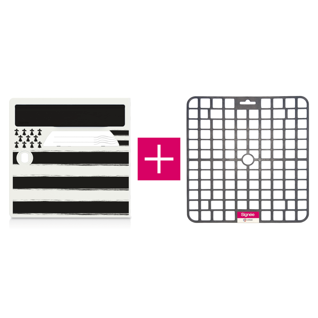 Pack porte avant de boite aux lettres "Breizh" + tapis anti-humidité