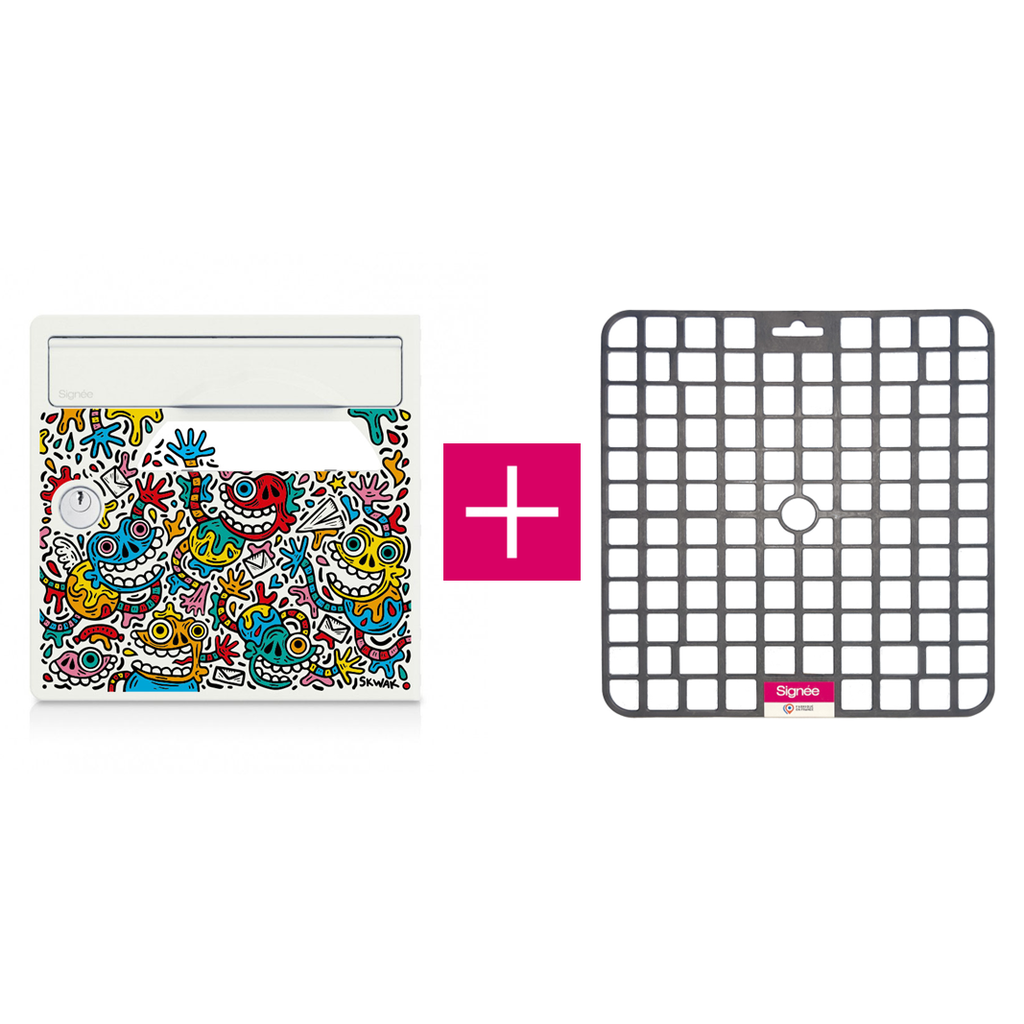 Pack porte avant de boite aux lettres "The Maniac World [SKWAK]" + tapis anti-humidité