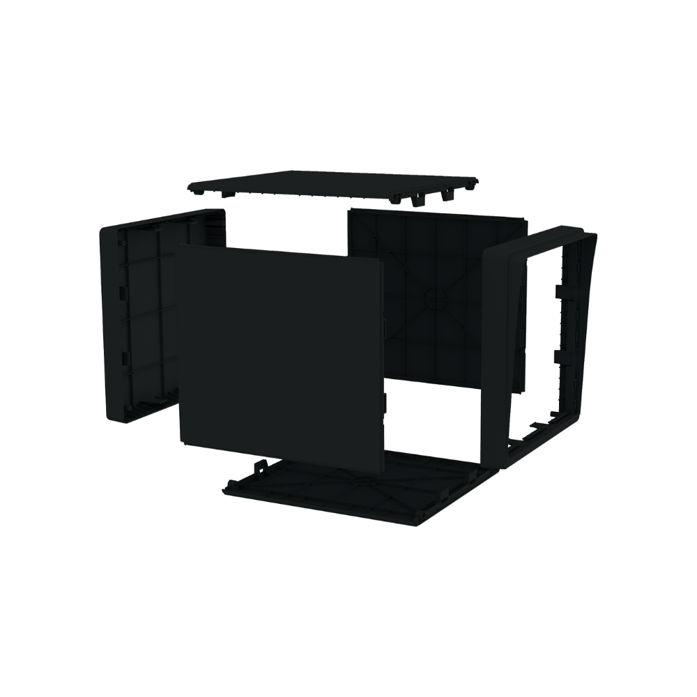 Structure de boite aux lettres 1 porte (noir intense) + tapis caillebotis