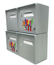 Pack de 4 boites aux lettres murales - 2x "Vache de coeur" [VanLuc] - 2x "Gris souris"
