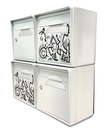 Pack de 4 boîtes aux lettres murales - 2x "Vache de France" [VanLuc] - 2x "Blanc ivoire"