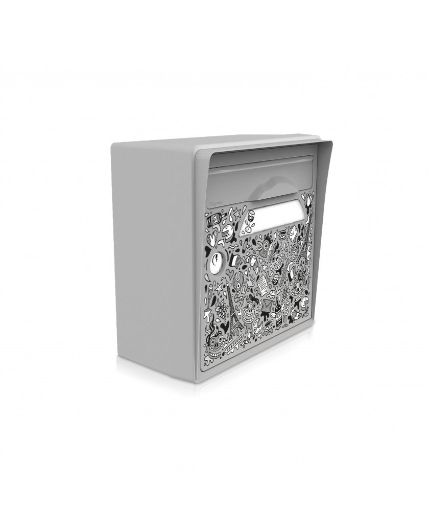 "The French Maniac" [SKWAK] - Boîte aux lettres murale gris souris 