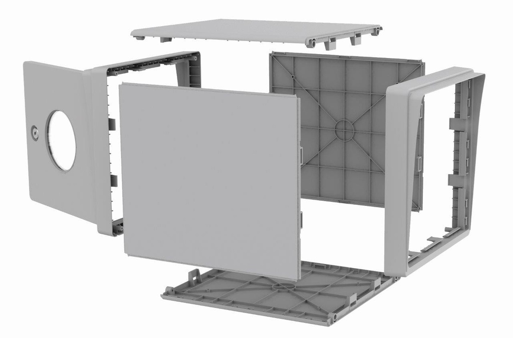 Structure de boite aux lettres 2 portes (gris souris)