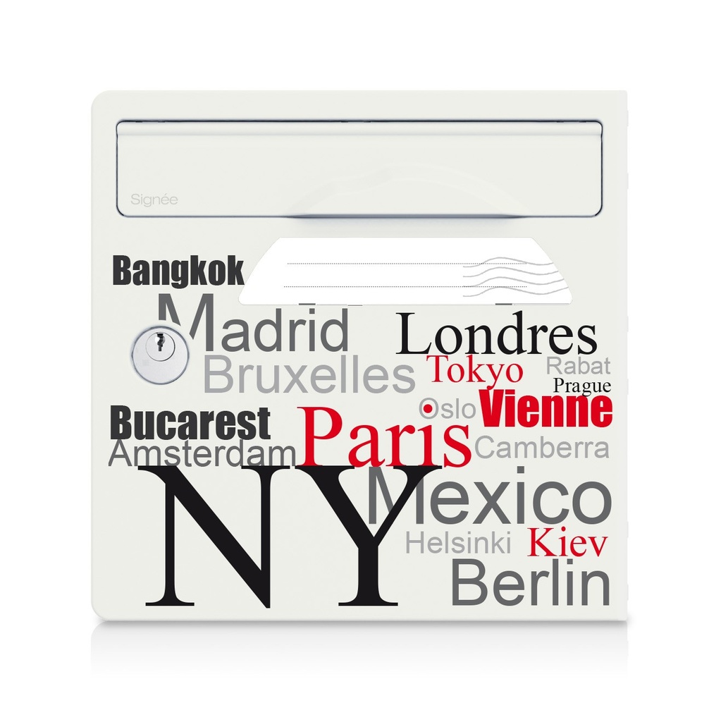 Capitales du monde - Porte avant pour boite aux lettres Signée