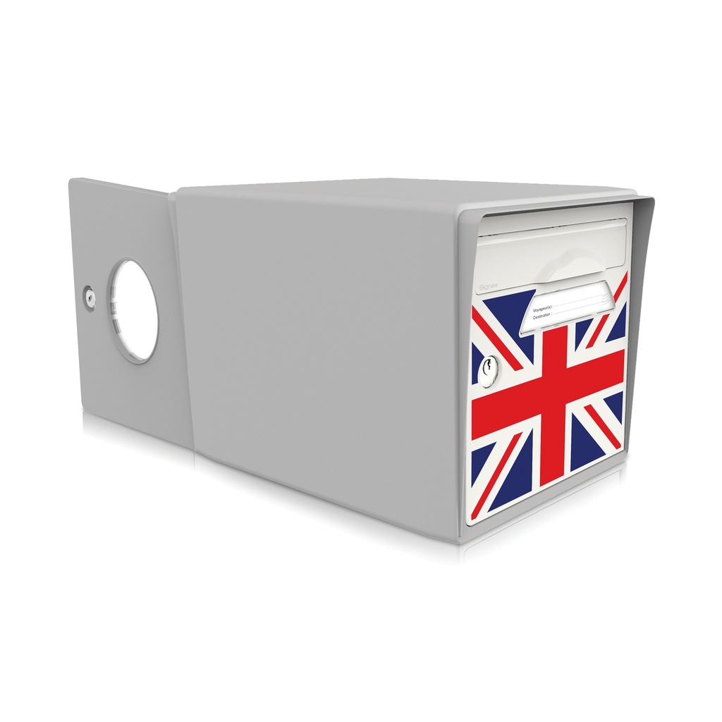 boite aux lettres 2 portes gris souris "Union jack"