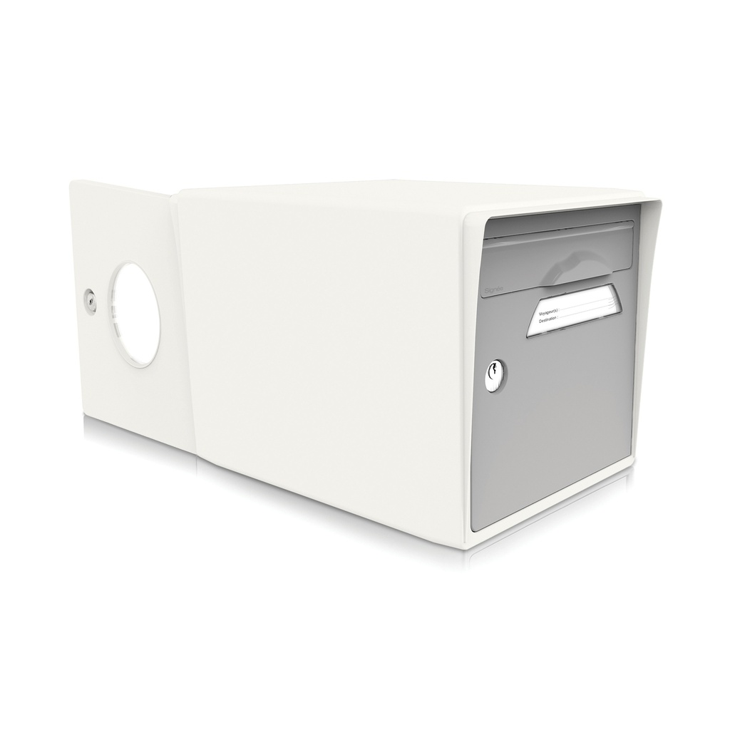 Boîte aux lettres 2 portes blanc ivoire et gris souris