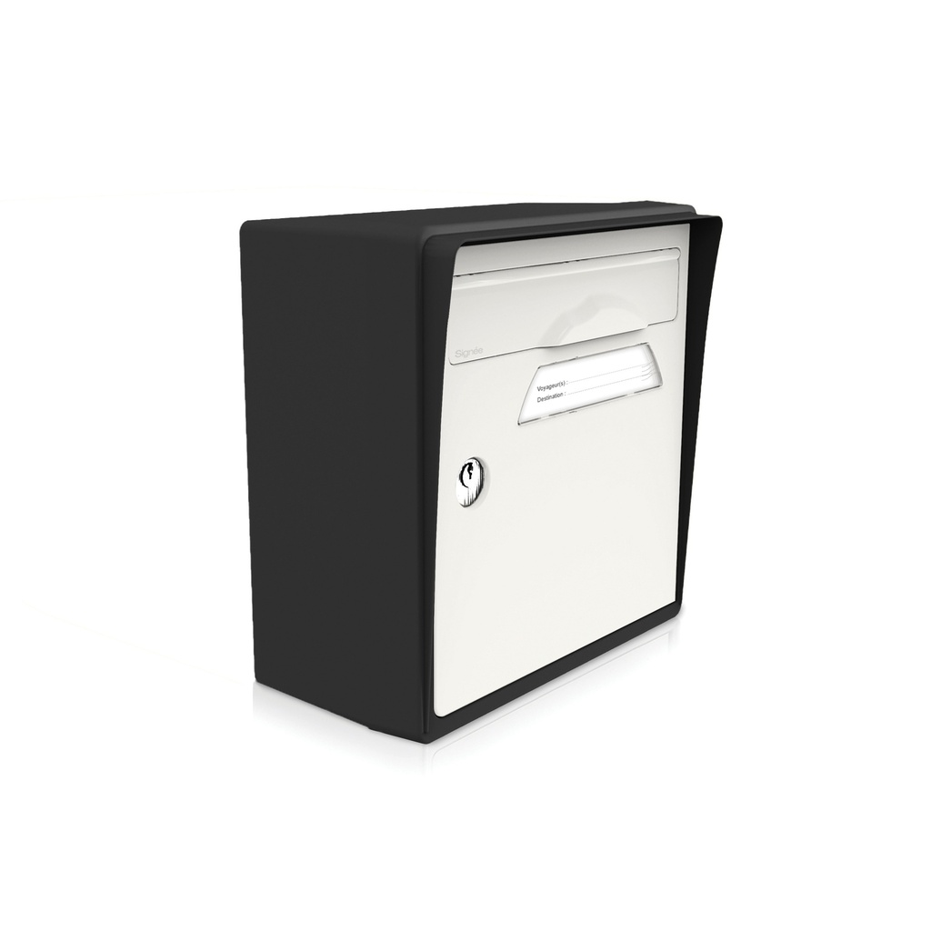 Boîte aux lettres murale noir intense et blanc ivoire