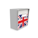 "Union jack" - Boîte aux lettres murale gris souris 