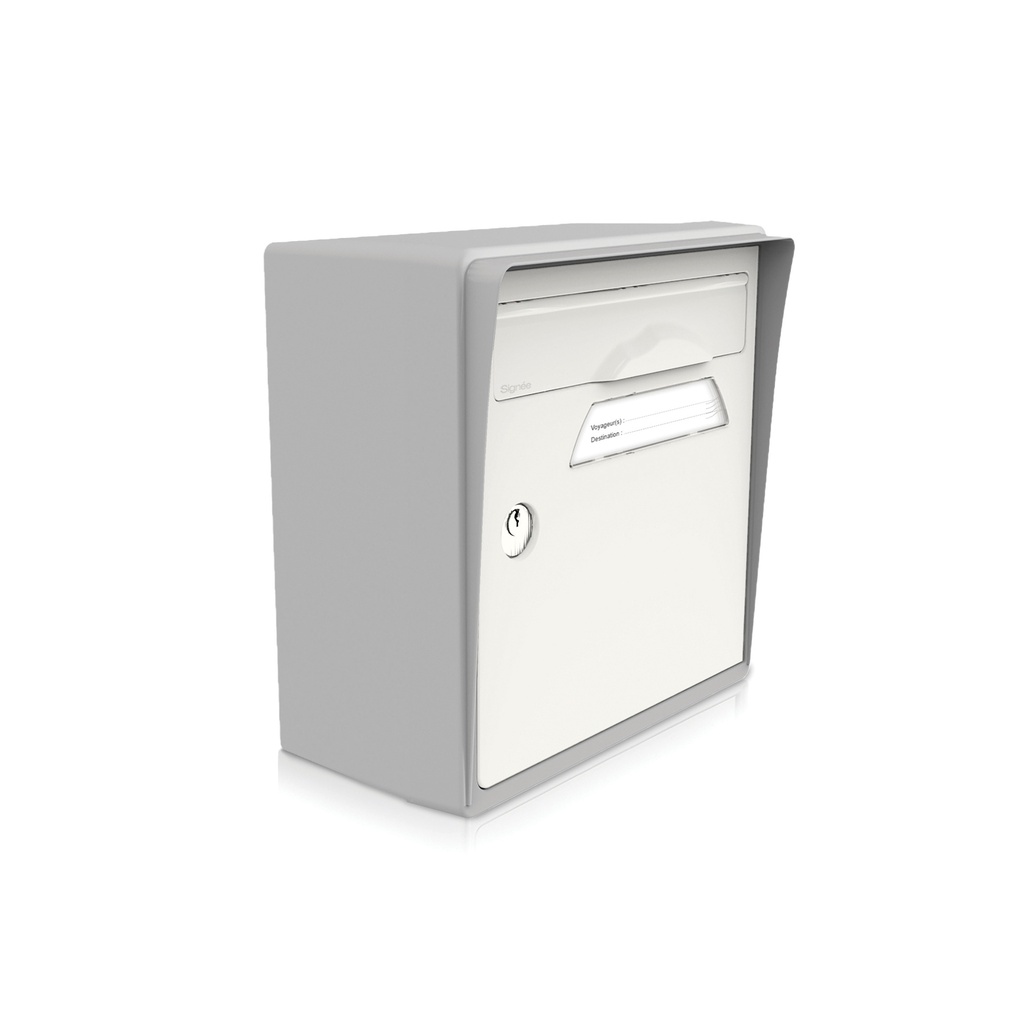 Boîte aux lettres murale gris souris et blanc ivoire